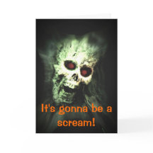 Gritando no Halloween do Caveira