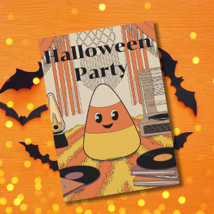 Convite Groovy de Festa de Halloween com Doce Milh