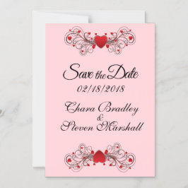 Convite Guardar a Data Corações Rosa