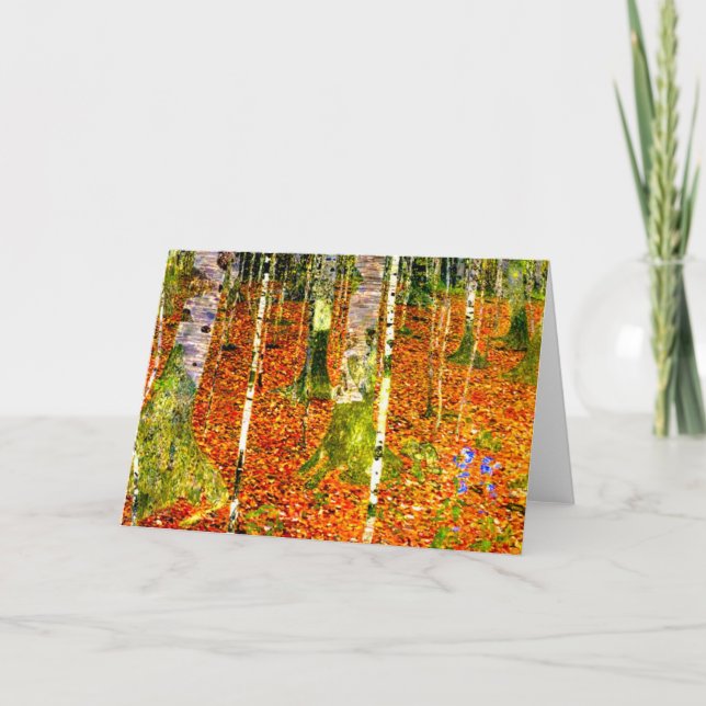 Convite Gustav Klimt Birch Trees (Frente)