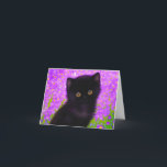 Convite Gustav Klimt Cat<br><div class="desc">Cartão com um gato Gustav Klimt! Este gatinho fluffy fica num campo verde de flores roxas. Um presente perfeito para amantes de gatos e entusiastas de arte austríacos!</div>