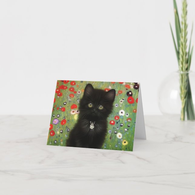 Convite Gustav Klimt Kitten (Frente)