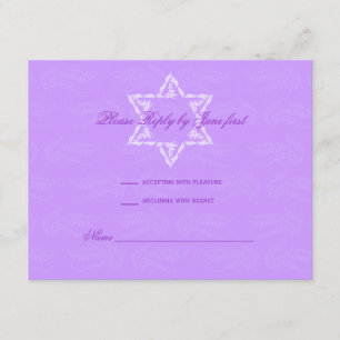 Convite Hailey Bat Mitzvah com RSVP Damask