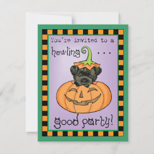 Convite Halloween Affenpinscher