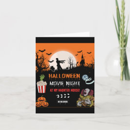 Convite Halloween Horror Movie Night Party Invitation