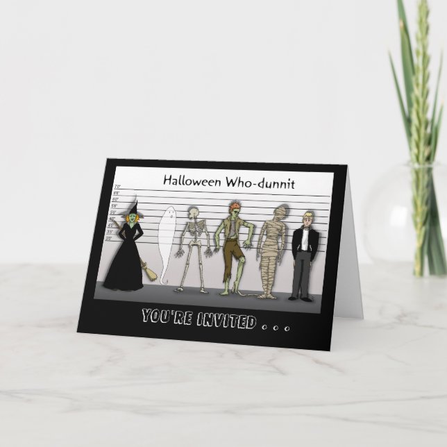 Convite Halloween Who-dunnit (Frente)