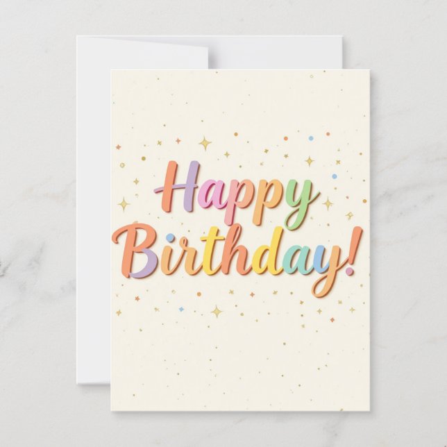 Convite Happy Birthday Invitation Card  (Frente)