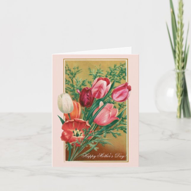 Convite Happy Mother's Day!  Retro Congratulations card (Frente)