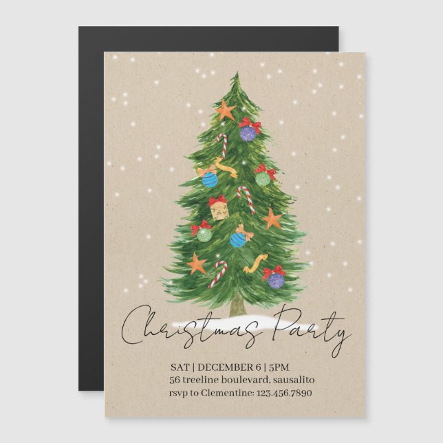 Convite happy tree - Christmas invitation (Frente/Verso)