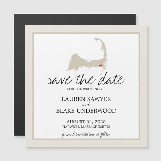 Convite Harwich Cape Cod Wedding Salvar Data (Frente/Verso)