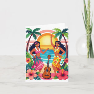 Convite Havaiano Hula Pôr do Sol Praia Dança Tropical Arte
