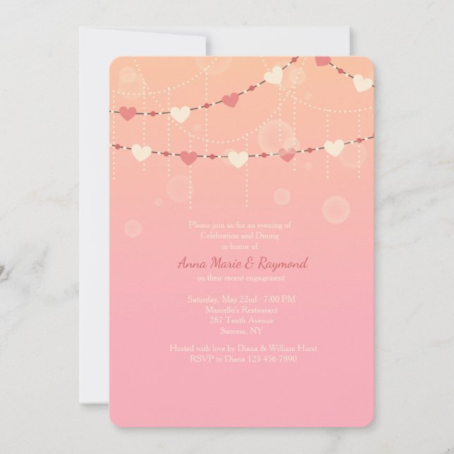 Convite Heart Garland (Frente)