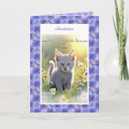 Convite Hibiscus & lace BLUE