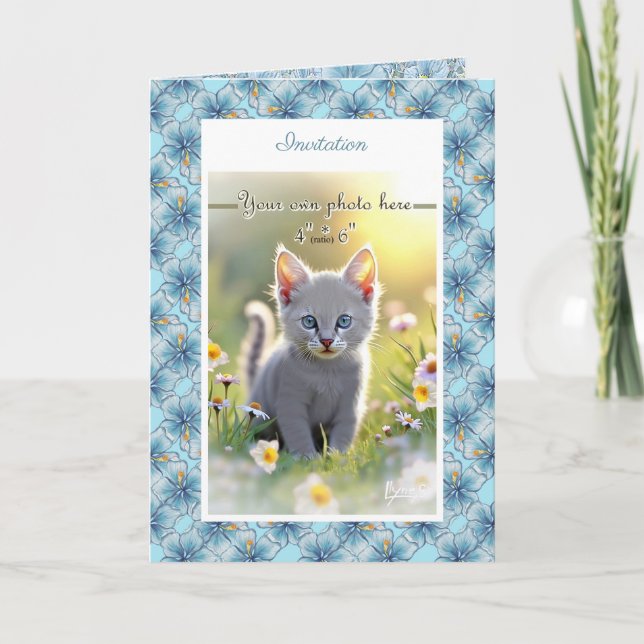 Convite Hibiscus & lace TURQUOISE (Frente)