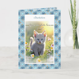 Convite Hibiscus & lace TURQUOISE