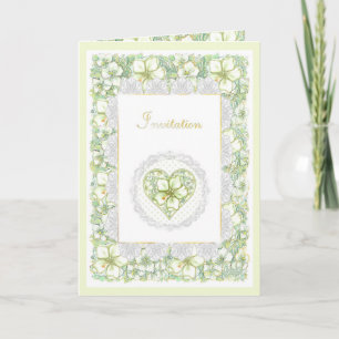 Convite Hibiscus & lace WHITE