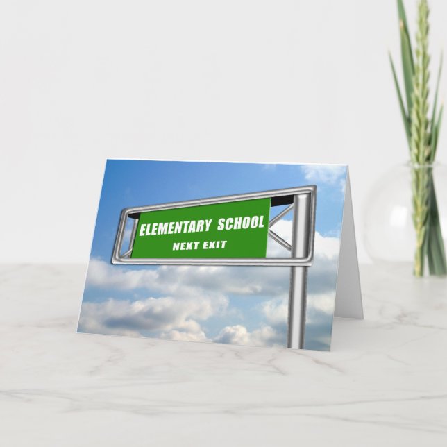 Convite Highway ExitSign Graduation Elementary School Next (Frente)