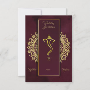 convite hindu de casamento indiano Ganesha