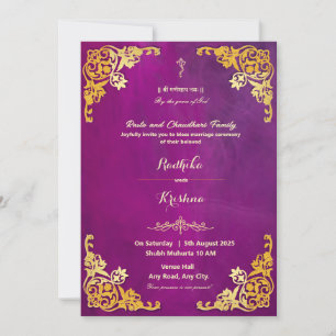 Convite hindu Ganesh para casamento indiano