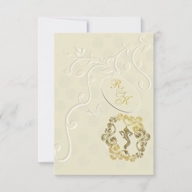 Convite hindu Ganesha do casamento indiano (Frente)