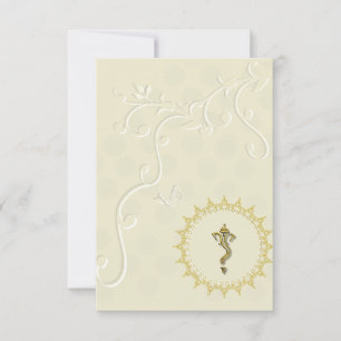Convite hindu para casamento indiano Ganesha