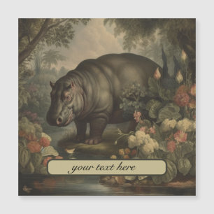 Convite Hippo Botânico Vintage, personalizável