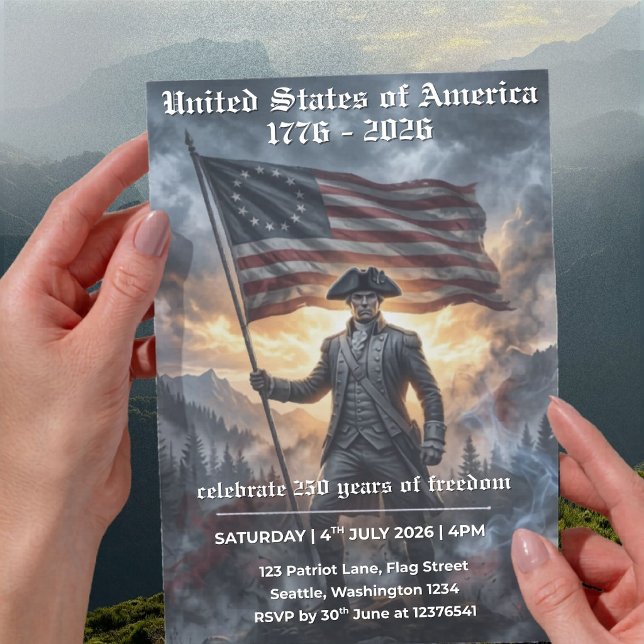 Convite Histórico do 250º Aniversário dos EUA (Criador carregado)