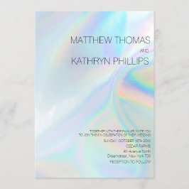 Convite Holográfico Moderno Geométrico para Casame