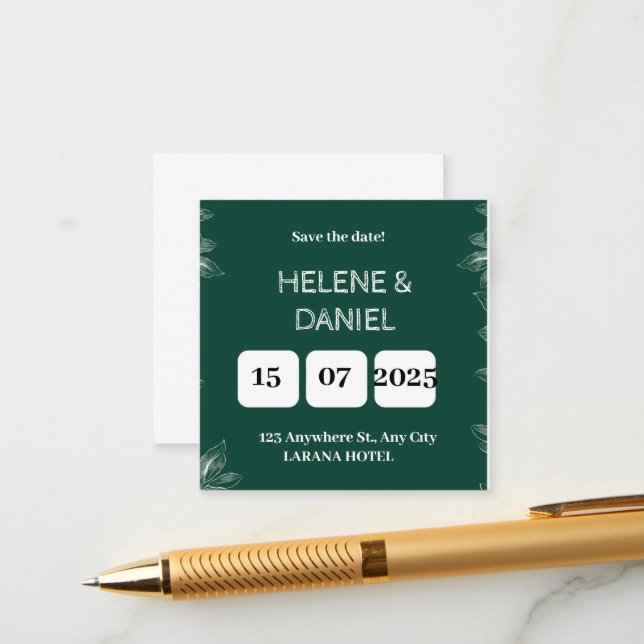 Convite Horizontal Verde Moderno e Amarelo (Frente/Verso In Situ)