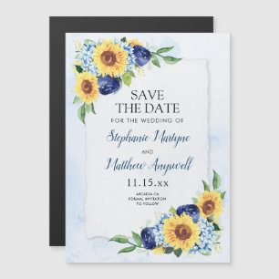 Convite Hydrangea Blue Watercolor Casamento