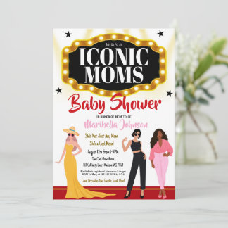 Convite Icônica para Chás de fraldas Mães