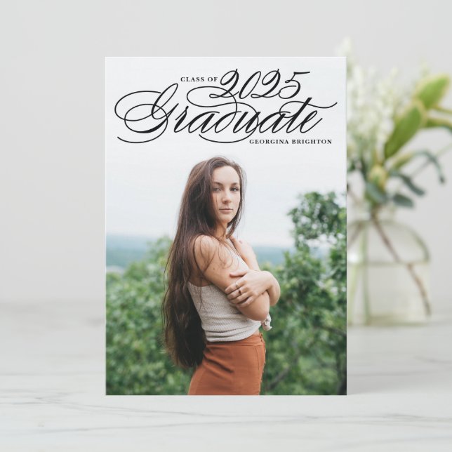 Convite II para Graduação de Fotos para Script Ele (Em pé/Frente)