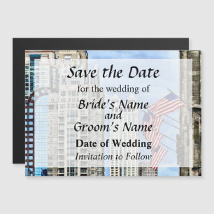 Convite IL - Flags ao longo da Avenida Michigan Chicago