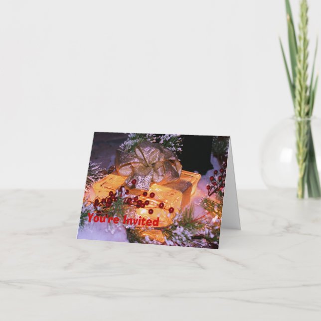 Convite iluminado da festa natalícia do Natal do (Frente)