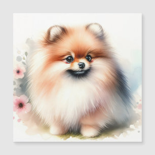 Convite Ilustração de aquarela da Pomerânia Cuta