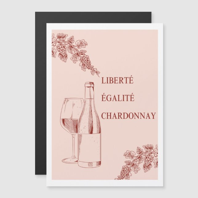 Convite Ilustração de Vinho Engraçado Liberté Égalité Char (Frente/Verso)