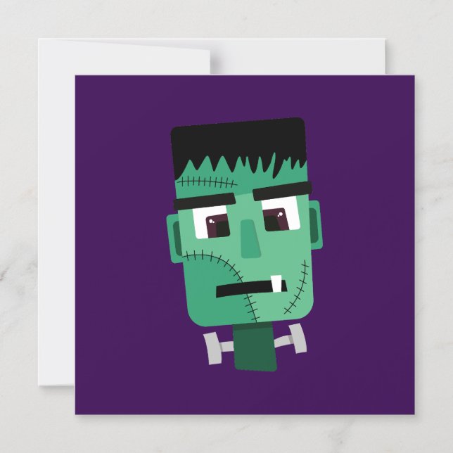 Convite Ilustração do Monstro de Frankenstein (Frente)