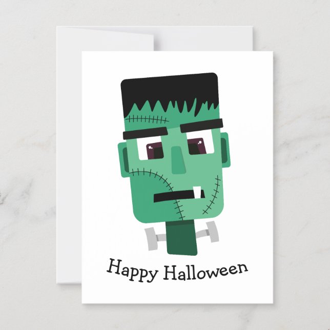 Convite Ilustração do Monstro de Frankenstein (Frente)