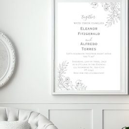 Convite Ilustrado Clássico Preto e Branco