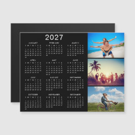 Convite Ímã de Calendário 2027 Colagem de Fotos Personaliz