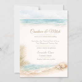 Convite Ímã de Casamento de Destino Tema Praia