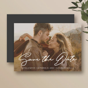 Convite Ímã de Casamento Minimalista Foto Save the Date