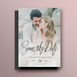 Convite Ímã de casamento Save the Date com foto moderna e