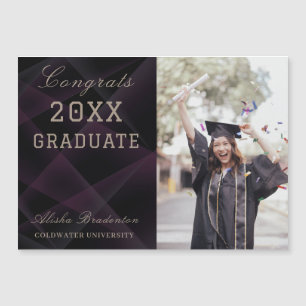 Convite Ímã de Congratulações de Graduação Fino Moderno