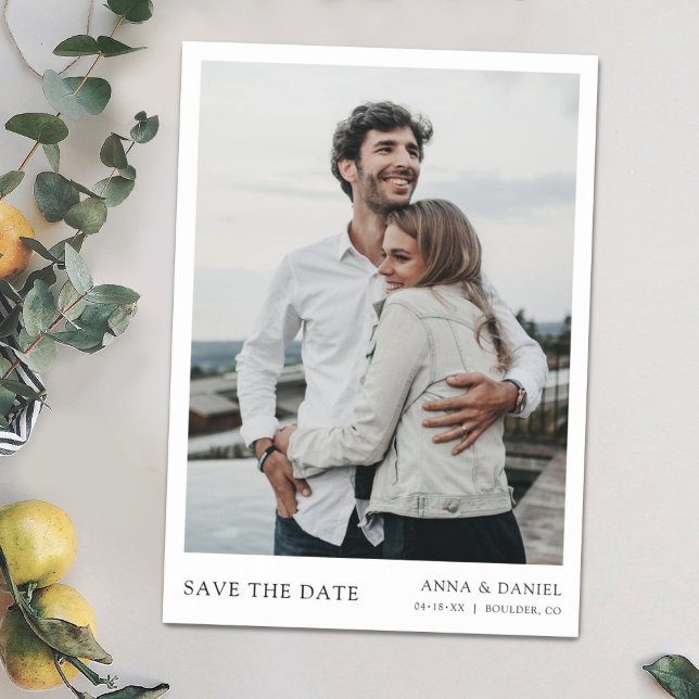 Convite Ímã de Foto para Salvar a Data de Casamento Simple (Criador carregado)