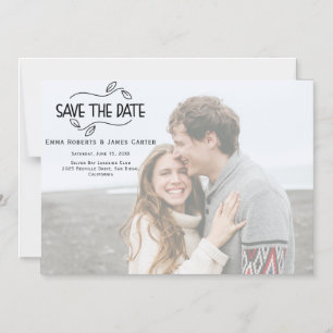 Convite Ímã de Foto Save the Date Moderno Chic