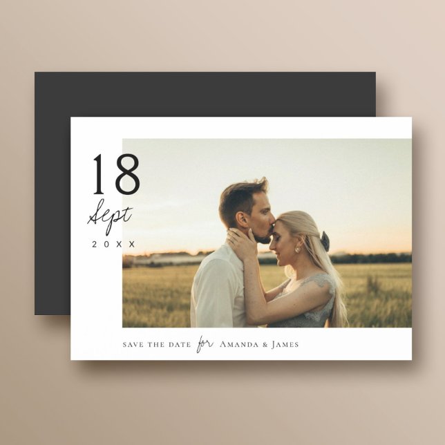 Convite Ímã de Salvar a Data de Casamento com Foto Moderna (Criador carregado)