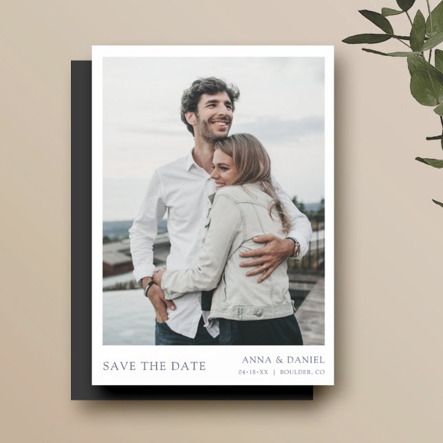 Convite Ímã de Salvar a Data de Casamento com Foto Simples (Criador carregado)