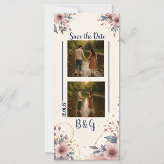 Convite Ímã de Save the Date Floral em Aquarela