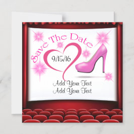 Convite Imã salve a data rosa de alto salto